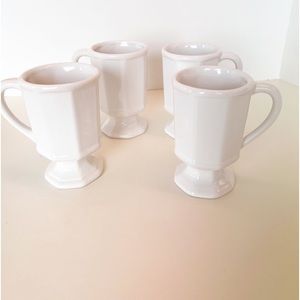 PFALTZGRAFF HERITAGE WHITE PEDESTAL MUGS SET OF 4